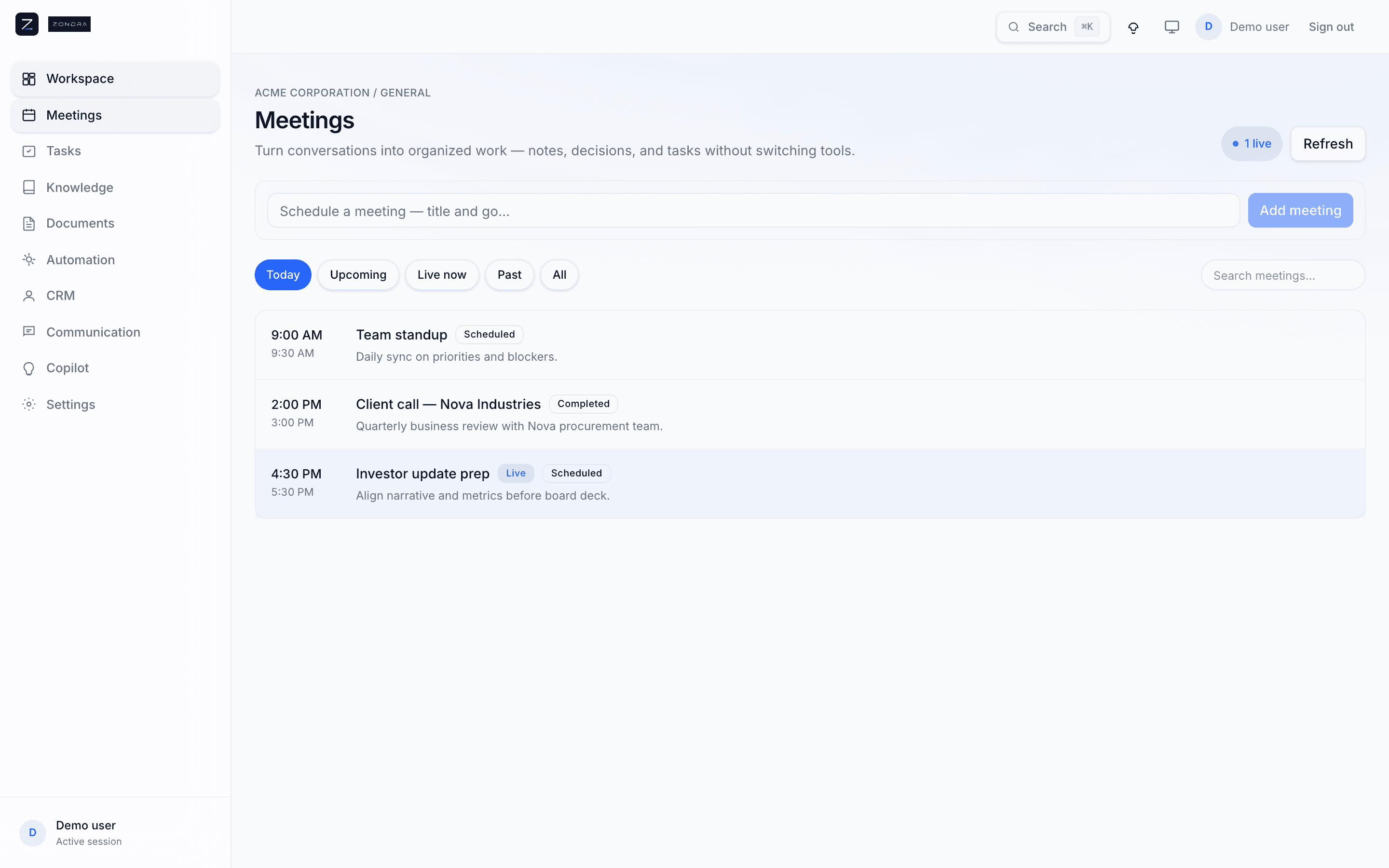 Meetings — Acme QBR